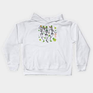 St. Patrick's Day Happy Skeleton Kids Hoodie